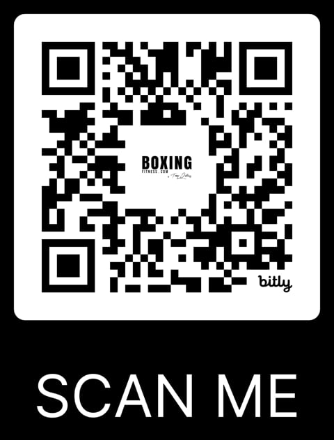 QR code with Boxing text in center and bitly logo, displaying Scan Me text below